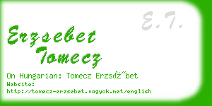 erzsebet tomecz business card